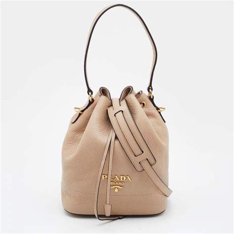 prada bucket leather|Prada drawstring bucket bag.